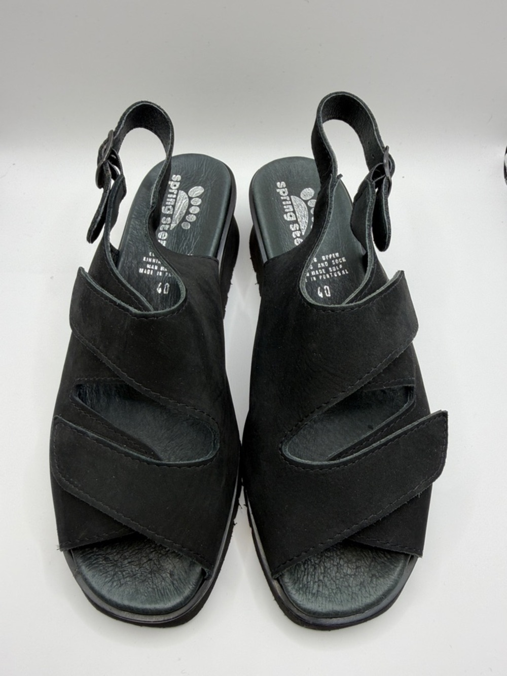 Spring Step Black Comfort Slingback Sandals
